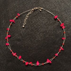 ✨4/$20 American Eagle wire necklace w/ red beads